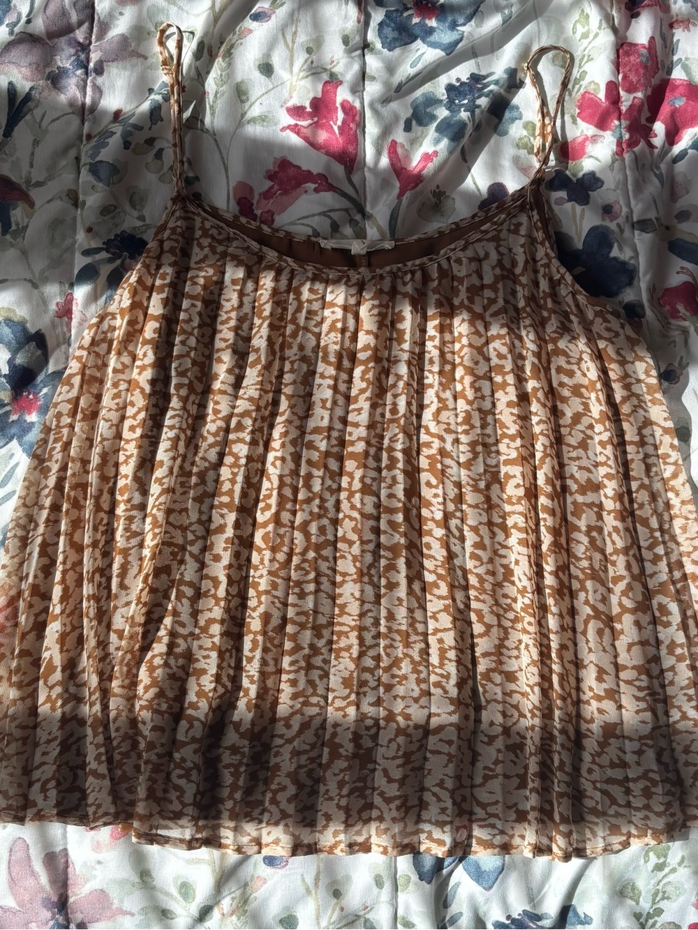 june & hudson French and Light Beige Pleated Cami